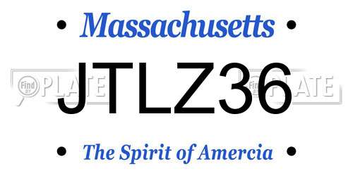 JTLZ36 Massachusetts License Plate