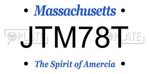 JTM78T Massachusetts License Plate