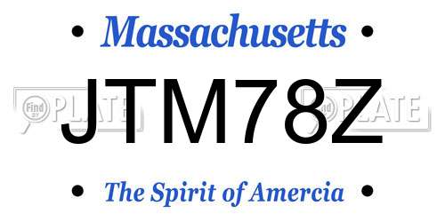 JTM78Z Massachusetts License Plate