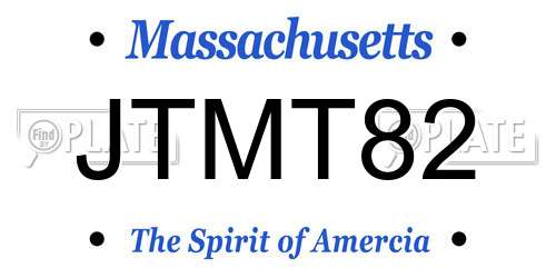 JTMT82 Massachusetts License Plate