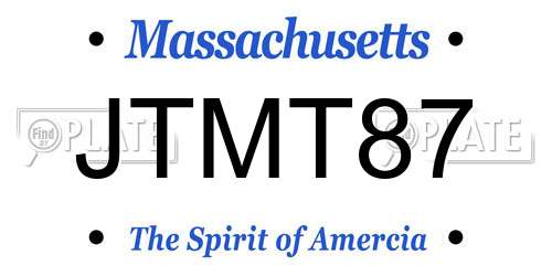 JTMT87 Massachusetts License Plate