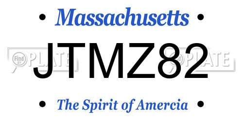 JTMZ82 Massachusetts License Plate