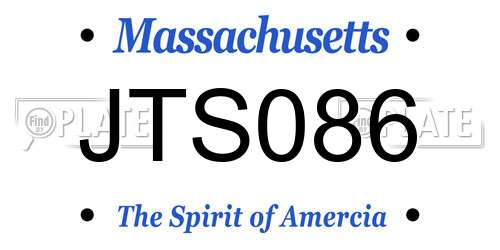 JTS086 Massachusetts License Plate