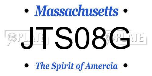 JTS08G Massachusetts License Plate