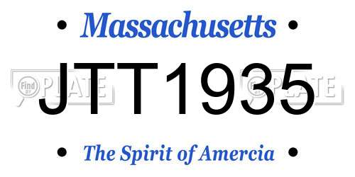 JTT1935 Massachusetts License Plate