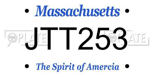 JTT253 Massachusetts License Plate