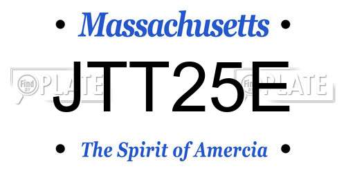 JTT25E Massachusetts License Plate