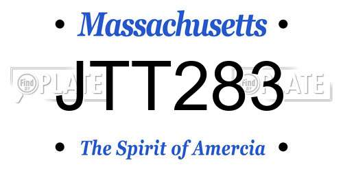 JTT283 Massachusetts License Plate