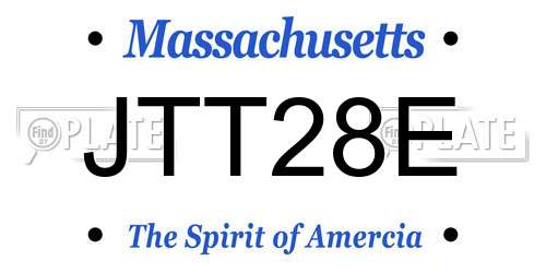 JTT28E Massachusetts License Plate