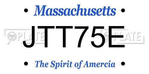 JTT75E Massachusetts License Plate