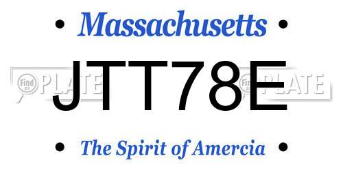JTT78E Massachusetts License Plate