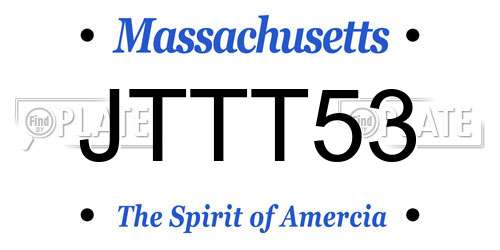 JTTT53 Massachusetts License Plate