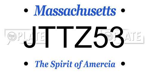 JTTZ53 Massachusetts License Plate