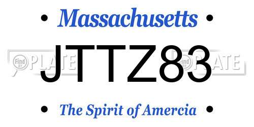 JTTZ83 Massachusetts License Plate