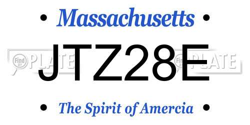 JTZ28E Massachusetts License Plate
