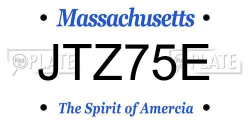 JTZ75E Massachusetts License Plate
