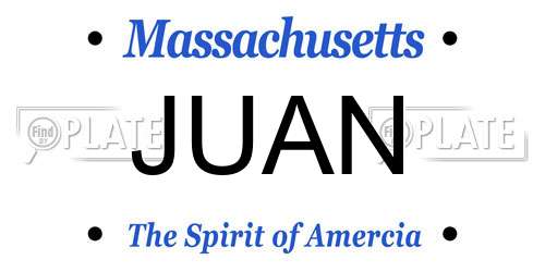 JUAN Massachusetts License Plate