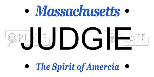 JUDGIE Massachusetts License Plate