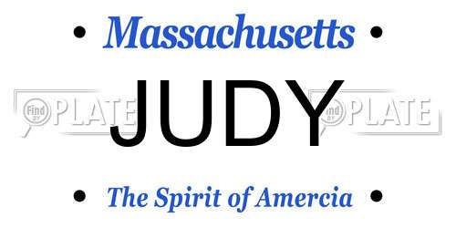 JUDY Massachusetts License Plate