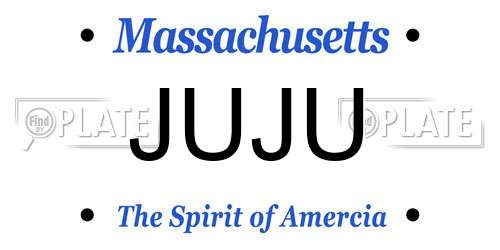 JUJU Massachusetts License Plate