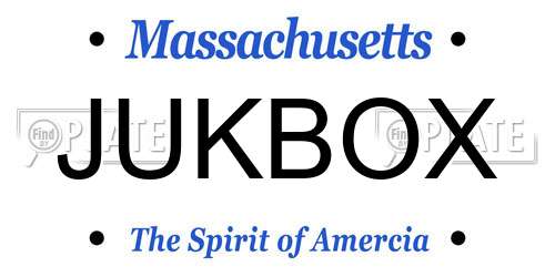 JUKBOX Massachusetts License Plate