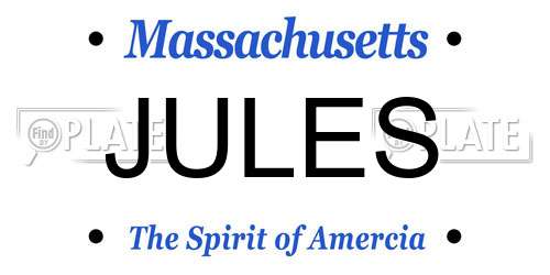 JULES Massachusetts License Plate