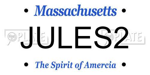 JULES2 Massachusetts License Plate