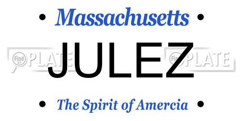JULEZ Massachusetts License Plate