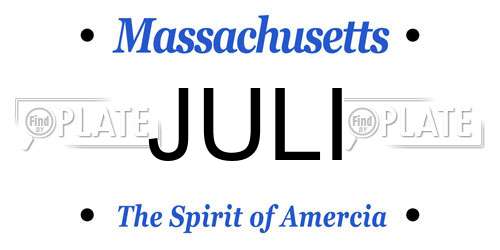 JULI Massachusetts License Plate