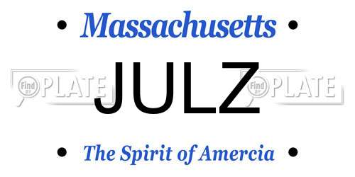 JULZ Massachusetts License Plate