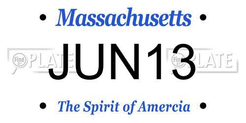 JUN13 Massachusetts License Plate