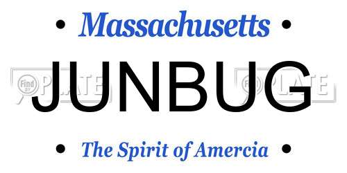 JUNBUG Massachusetts License Plate