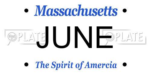 JUNE Massachusetts License Plate