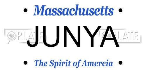 JUNYA Massachusetts License Plate