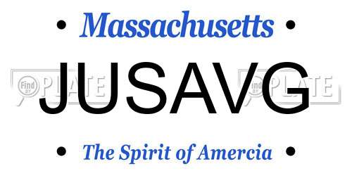 JUSAVG Massachusetts License Plate