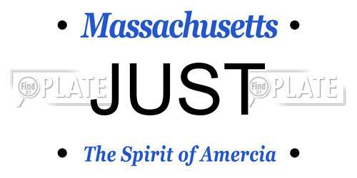 JUST Massachusetts License Plate