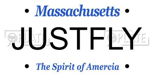 JUSTFLY Massachusetts License Plate