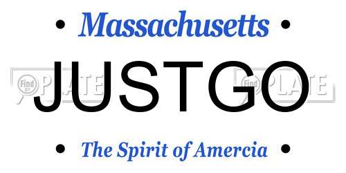 JUSTGO Massachusetts License Plate