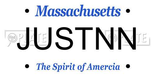 JUSTNN Massachusetts License Plate