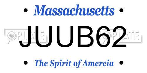 JUUB62 Massachusetts License Plate