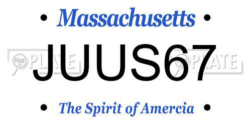 JUUS67 Massachusetts License Plate