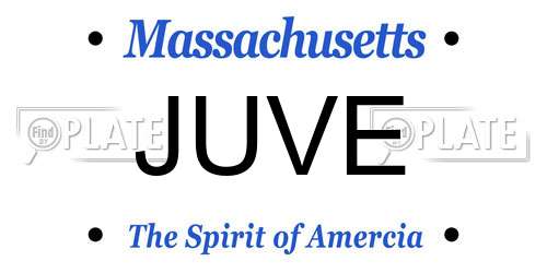 JUVE Massachusetts License Plate