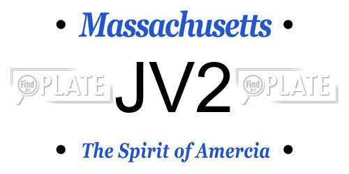 JV2 Massachusetts License Plate