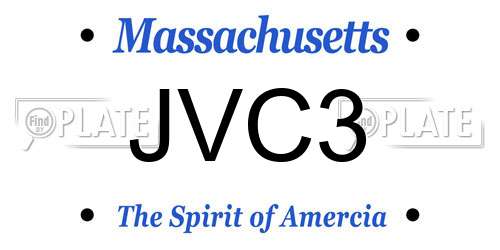 JVC3 Massachusetts License Plate