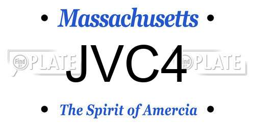 JVC4 Massachusetts License Plate