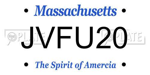 JVFU20 Massachusetts License Plate