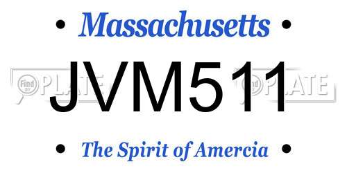 JVM511 Massachusetts License Plate
