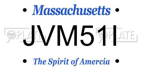 JVM51I Massachusetts License Plate