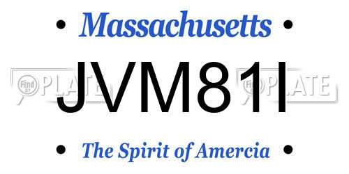 JVM81I Massachusetts License Plate