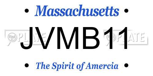 JVMB11 Massachusetts License Plate
